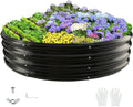 Durable Round Galvanized Steel Raised Garden Bed - 60 in x 12 in