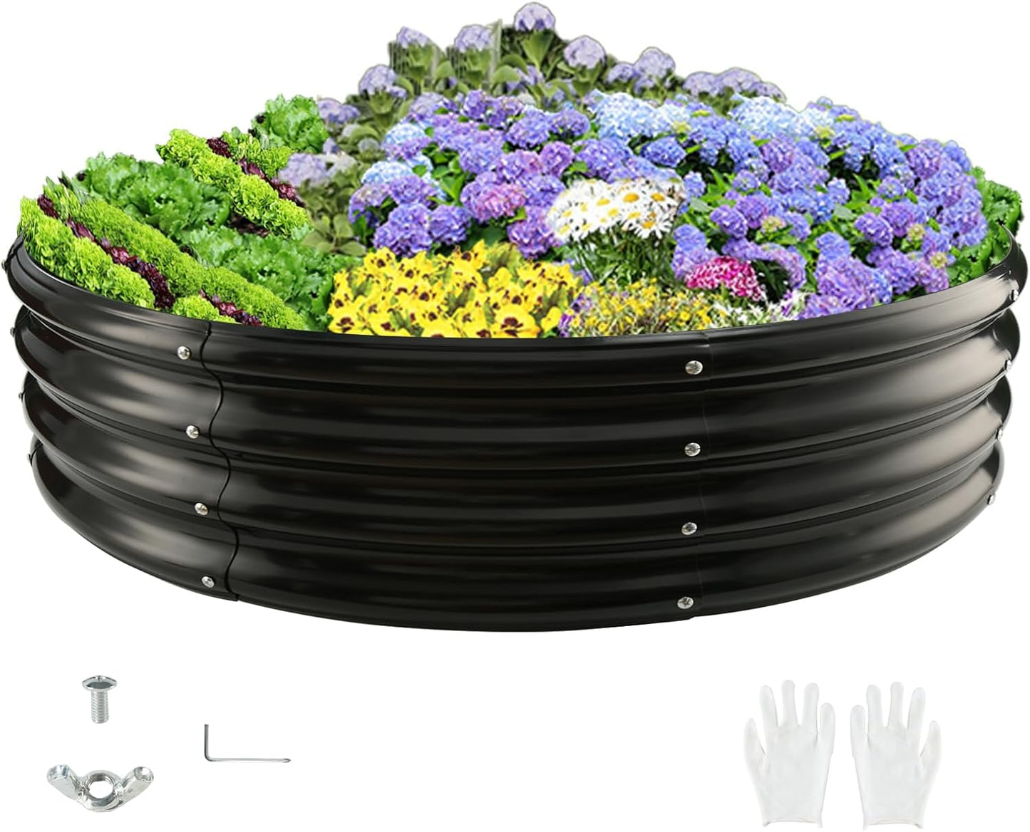 Durable Round Galvanized Steel Raised Garden Bed for Planting