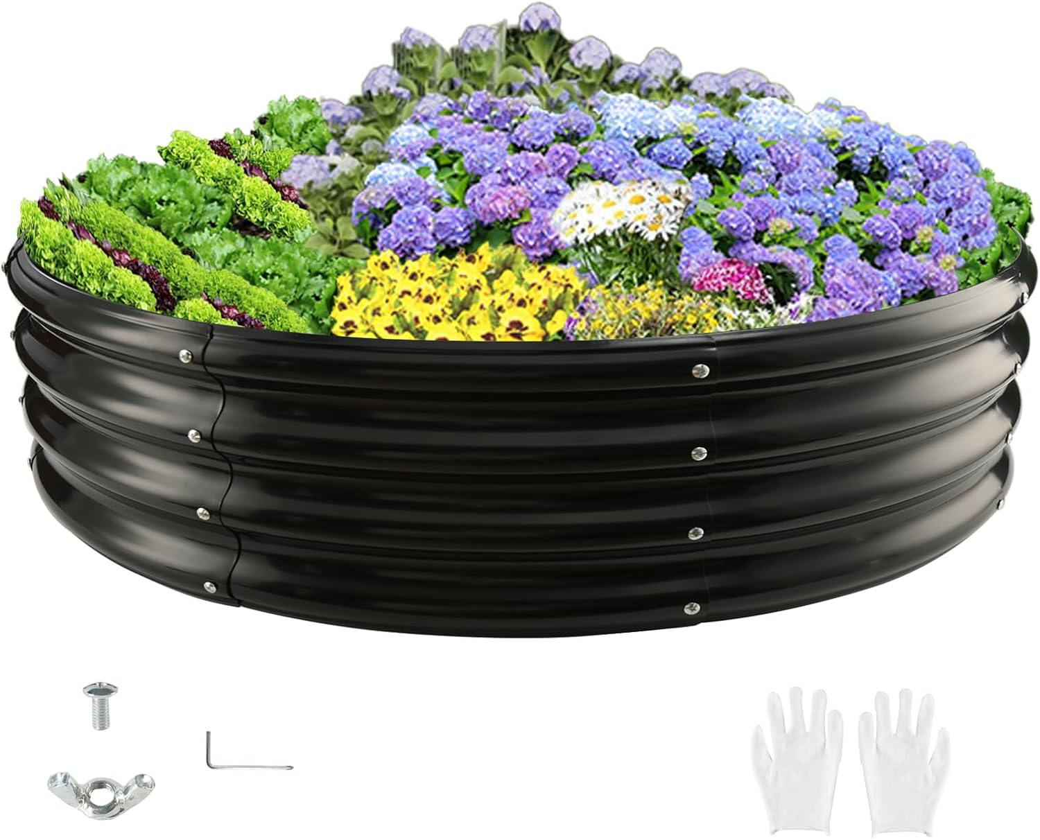 Durable Round Galvanized Steel Raised Garden Bed for Planting