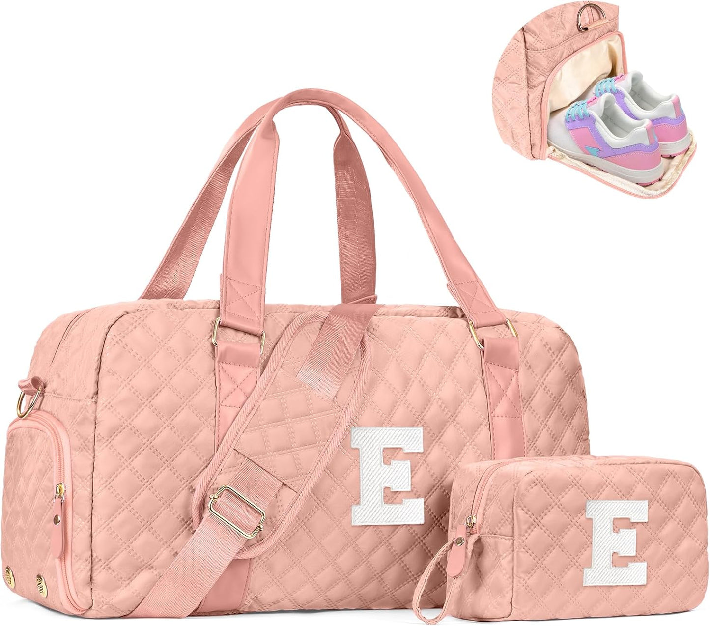 Personalized Initial Travel Duffle Bag for Women and Girls