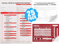 3-Ply Carbonless Annual Vehicle Inspection Report Form with Labels