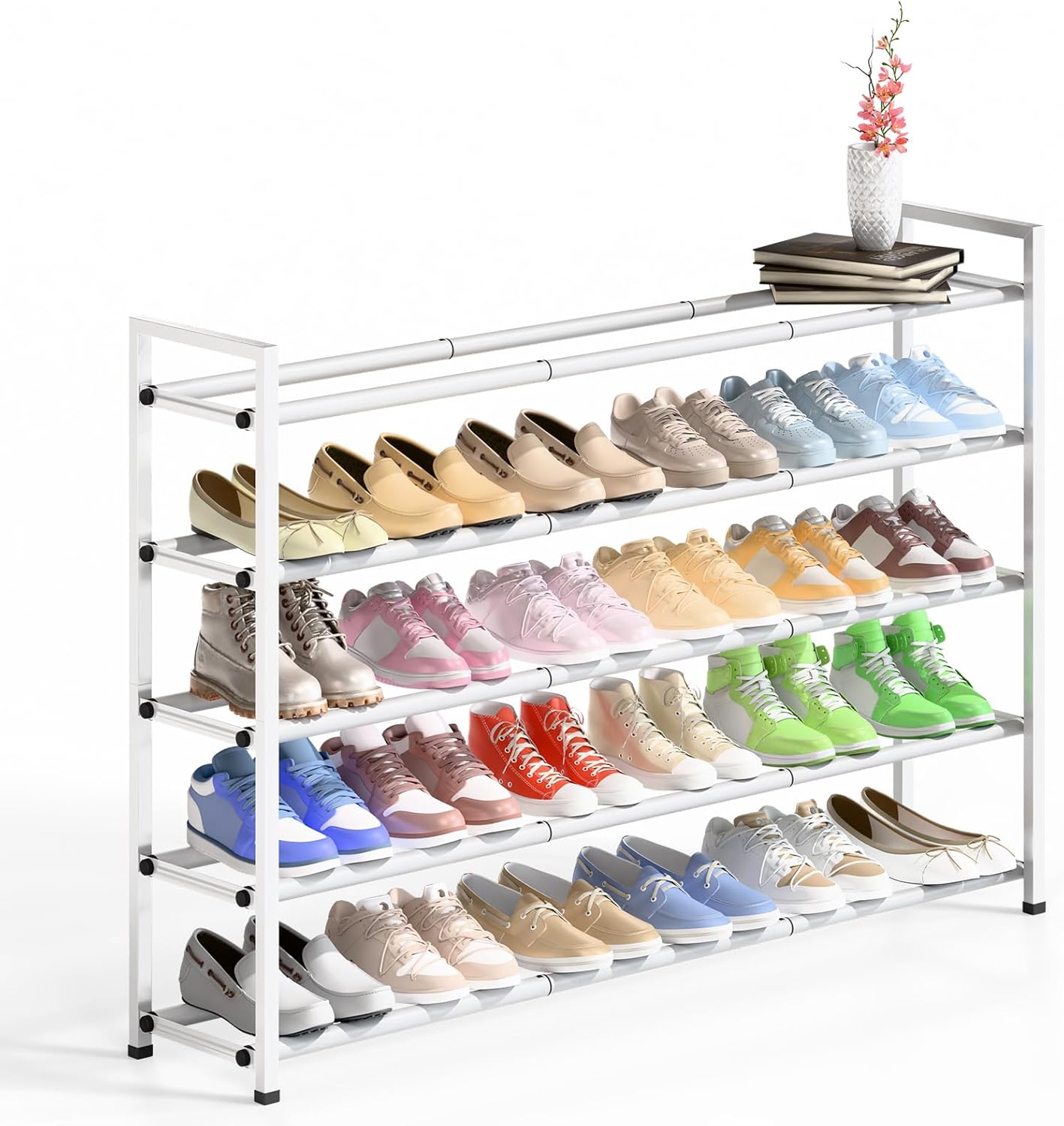 Expandable Shoe Rack for Closet - 5-Tier Adjustable Organizer