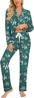 Leikar Button Up Pajama Set For Women Long Sleeve Shirt (Style NQYC)