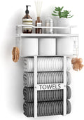 Towel Racks for Bathroom Wall Mounted - Vertical Shelf Towel Holder