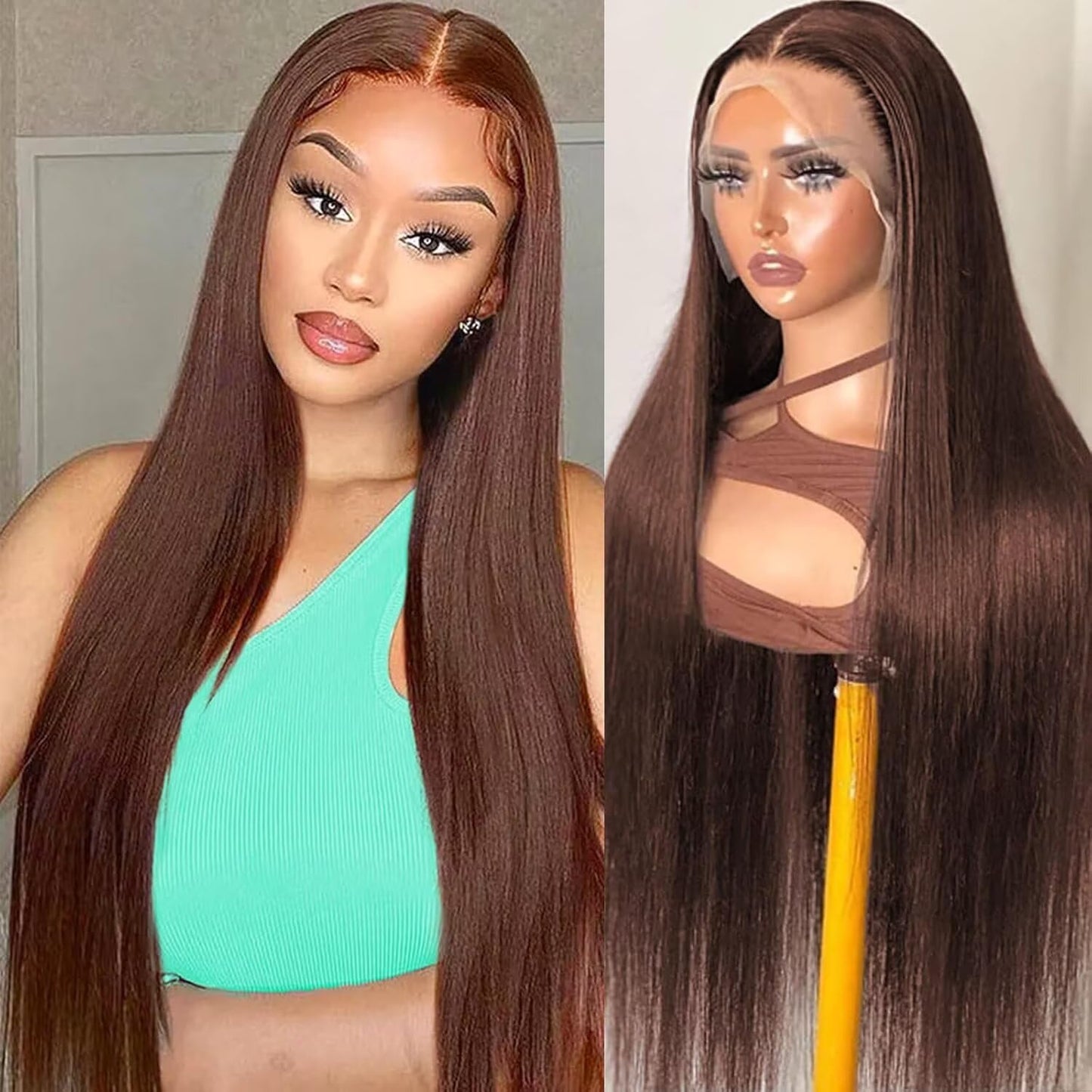 30 Inch Chocolate Brown 13x6 Lace Front Wig for Women - HD Quality