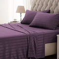 King Size Purple Striped Cooling Sheets Set - 4 Piece King
