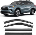 Chrome Trim Taped-On Window Deflectors for Toyota Highlander 2020-2025