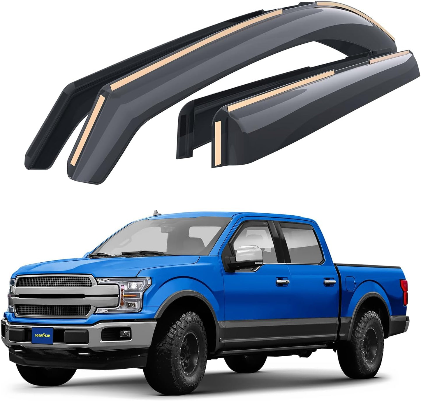 Goodyear Shatterproof In-Channel Window Deflectors for F150