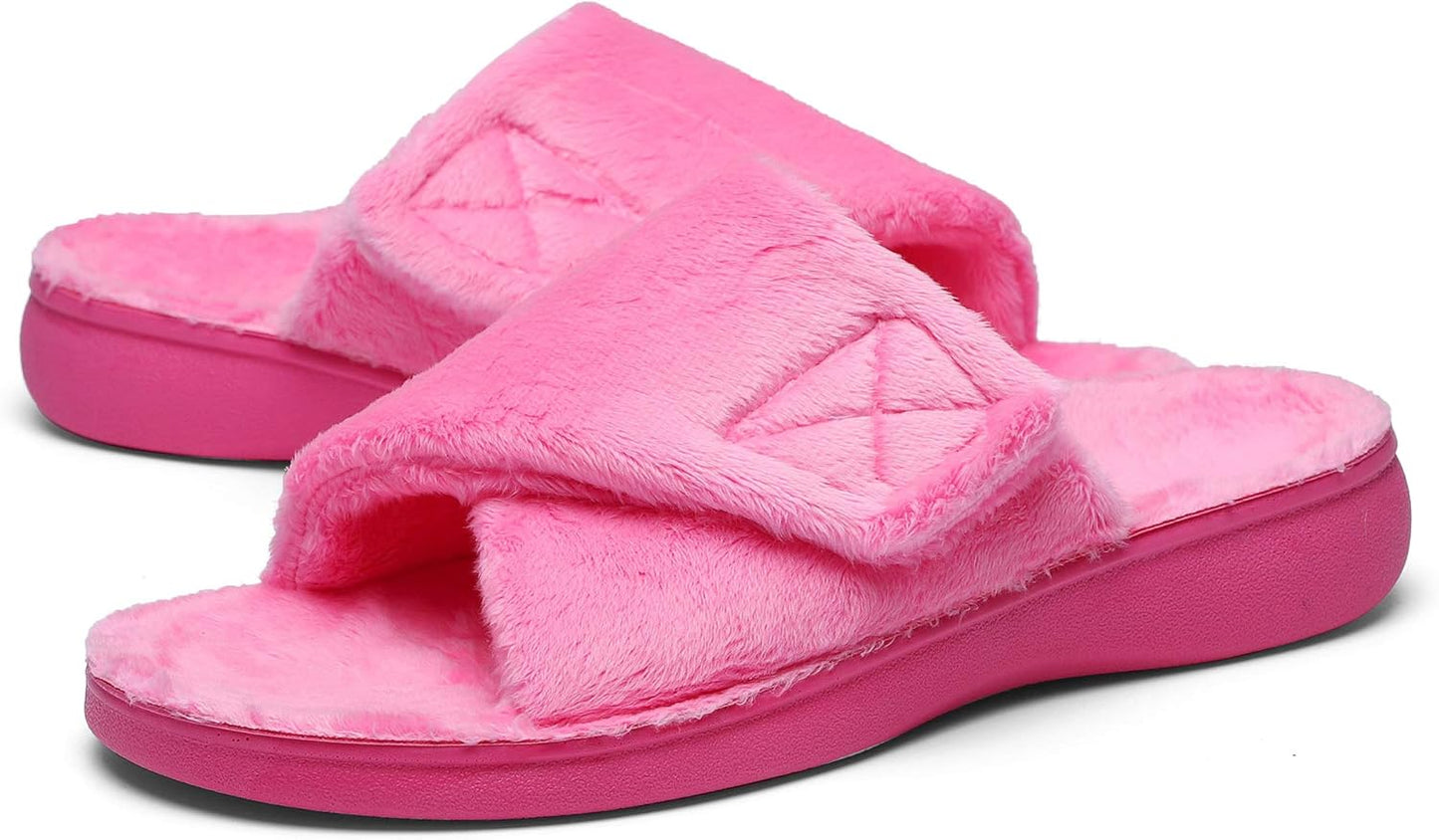 SOLLBEAM Women's Adjustable Slippers for Plantar Fasciitis Relief