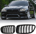 F10 Grille Front Kidney Double Slats Glossy Black - Sleek Upgrade