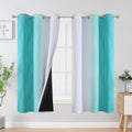 Estelar Textiler Teal and Greyish White Ombre Blackout Curtains - Room