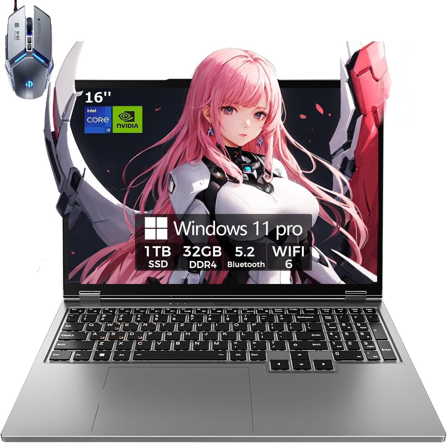 Gaming Laptop Computer with Core i9 and GTX 1650 Graphics