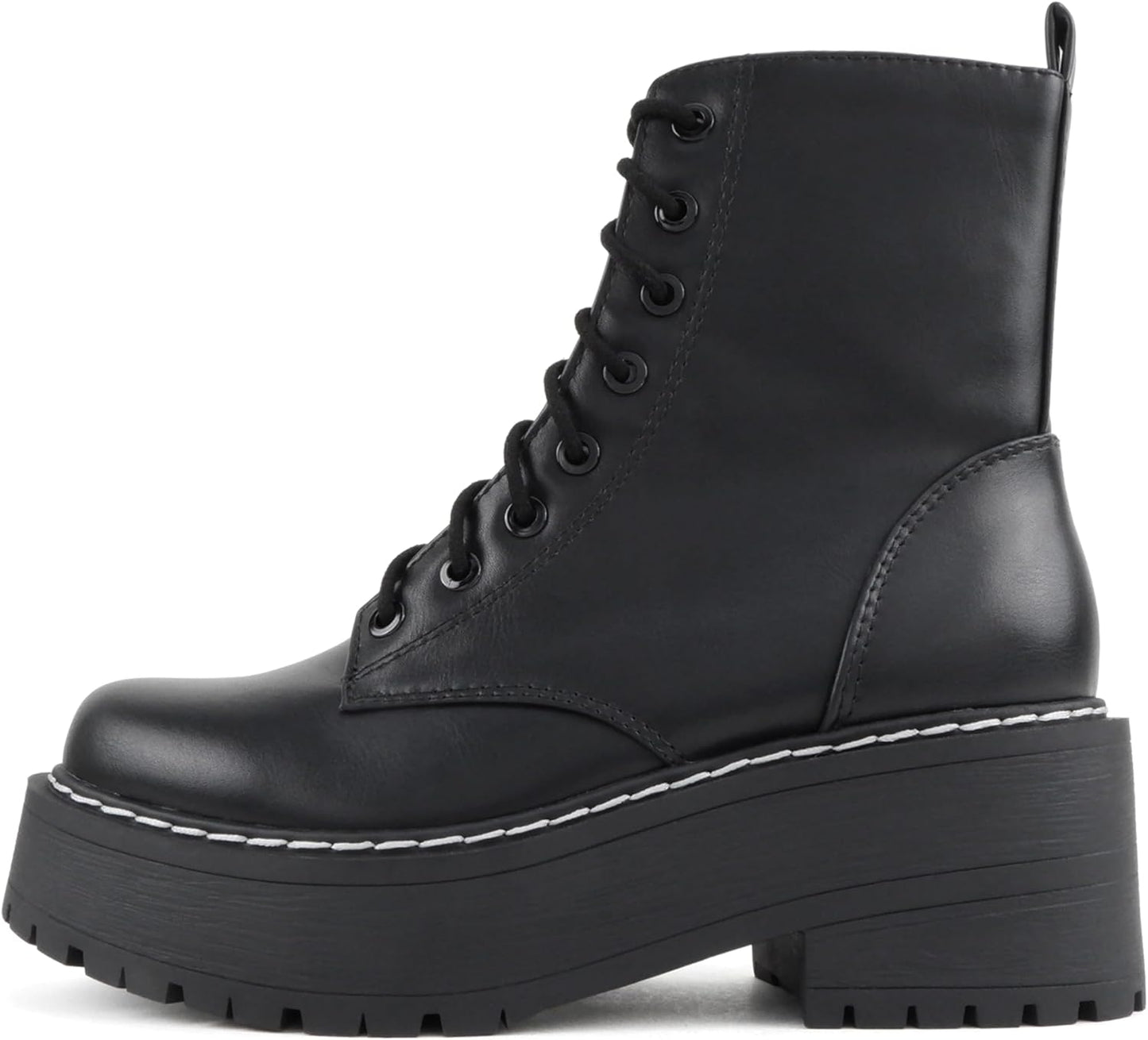 Soda FLING Women Chunky Lug Sole Lace up Combat Ankle Boot