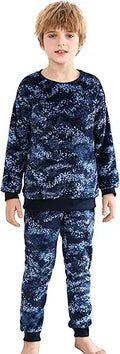 Boys Girls Fleece Pajamas Set - Soft Cozy Pullover Sweatshirt Pants