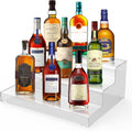 Liquor Bottle Display Shelf Clear Acrylic 3 Tier Riser - Space Saving