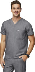 FIGS Leon Scrub Top for Men - Tailored V-Neck Comfort