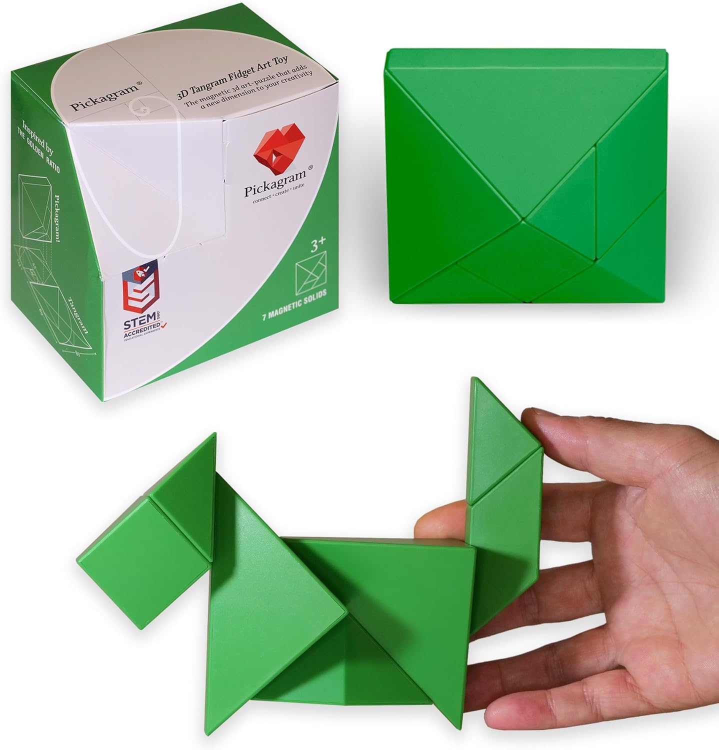 STEM Certified 3D Magnetic Tangram Puzzle Set