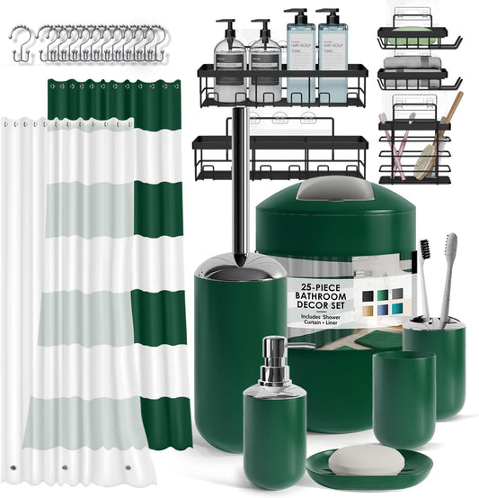 Hunter Green Bathroom Accessories Set for Stylish Decor