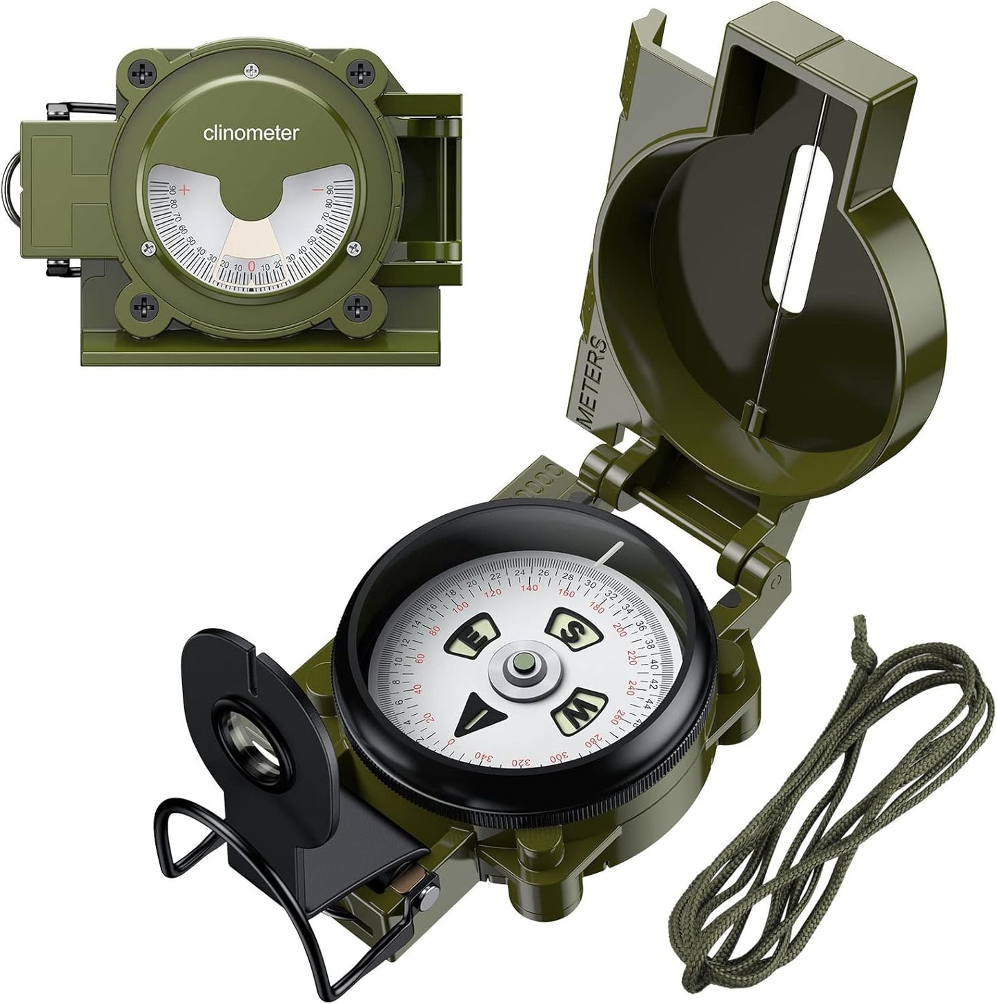 Professional Waterproof Hiking Compass - 3000 Gauss
