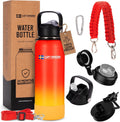 LUFT SWEDEN 40 oz Red & Orange Insulated Water Bottle - Long-Lasting