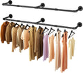Wall Mounted Clothes Rack 72.5in Industrial Pipe - Space Saving