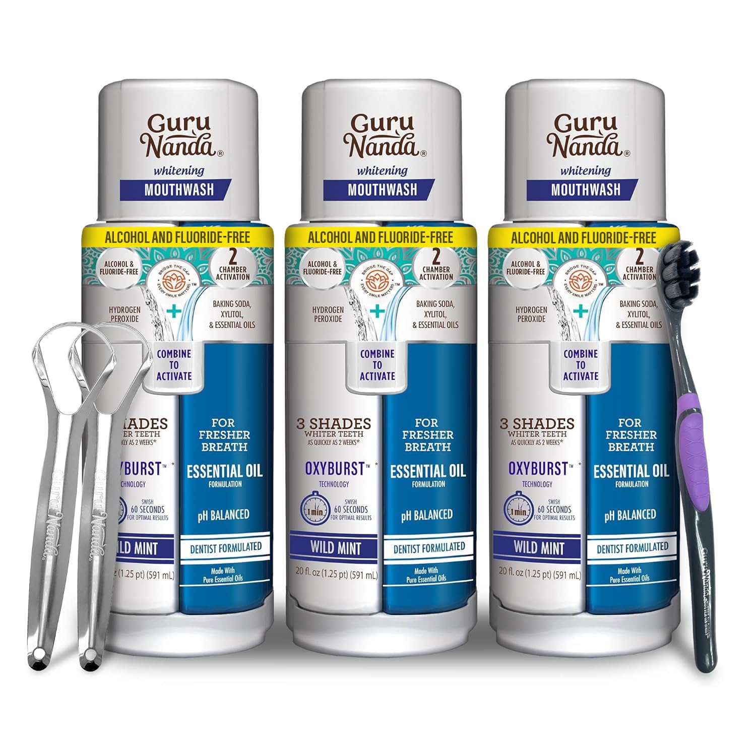 GuruNanda Teeth Whitening Mouthwash for a Brighter Smile