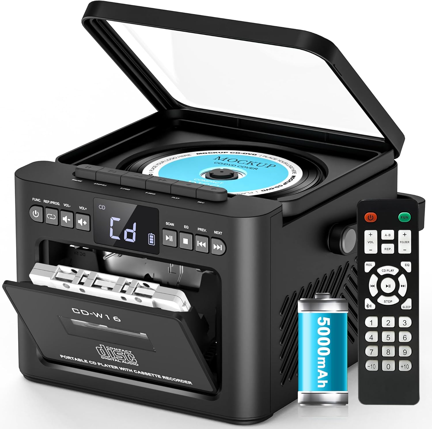 Greadio Boombox CD and Cassette Player Combo for All Ages