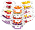 VERONES 12 Packs Glass Food Storage Containers Set - Airtight Meal