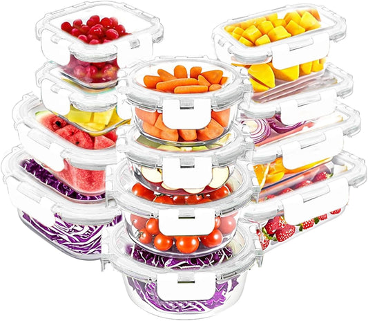 VERONES Glass Food Storage Containers Set for Meal Prep & Lunch