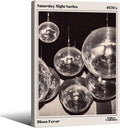 70s Disco Ball Wall Art Vintage Black and White Canvas Prints