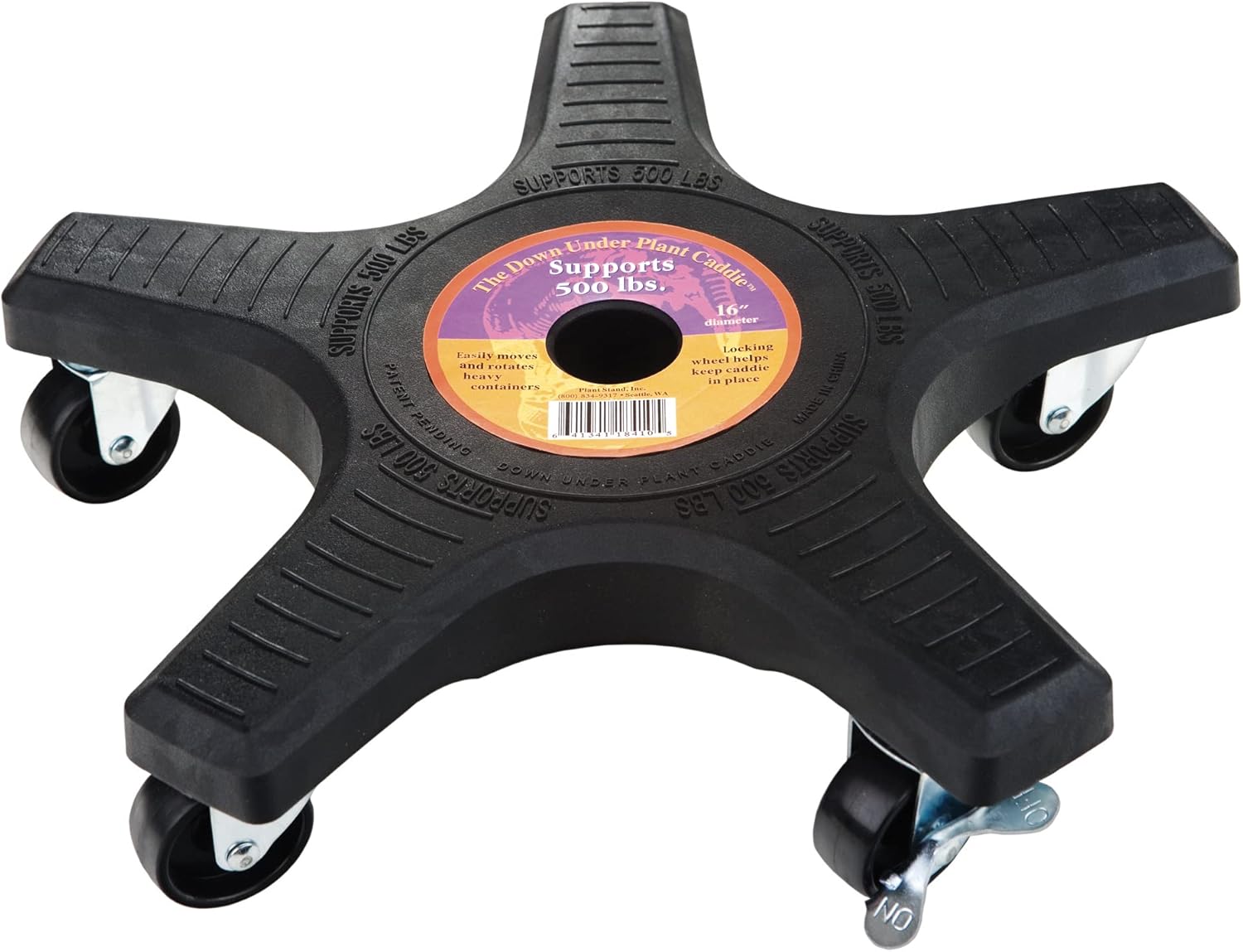Bosmere 16in Plant Caddie - Heavy-Duty Rolling Stand for Pots