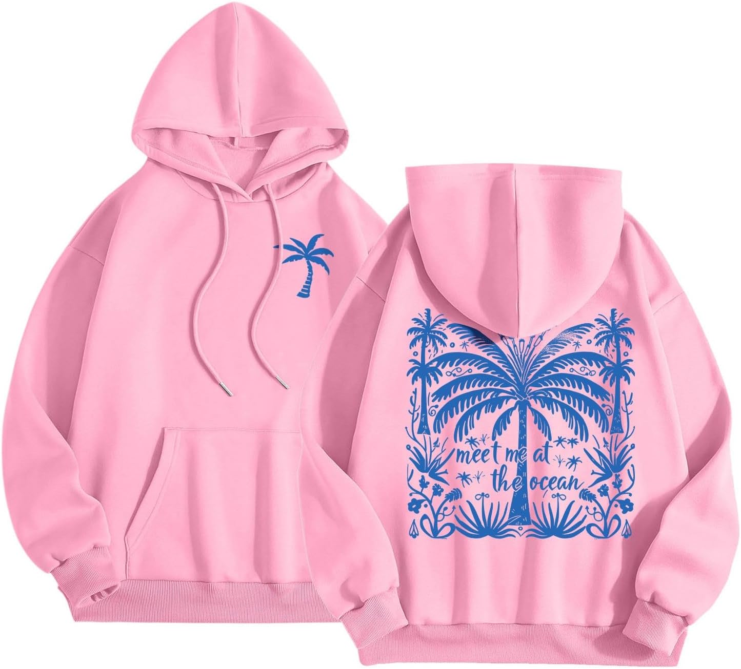 Cute Pink Graphic Hoodie for Teen Girls - Preppy & Cozy