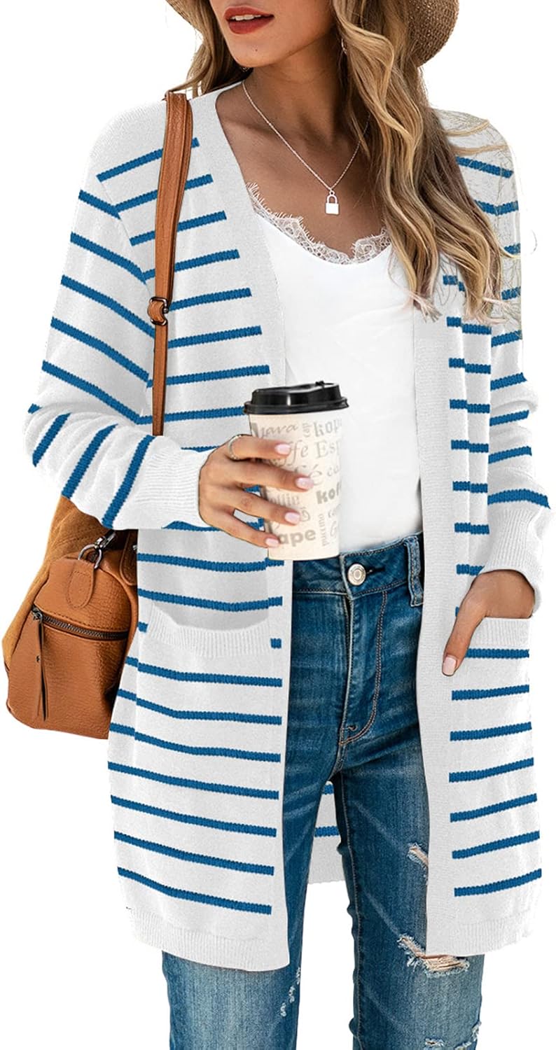 TASAMO Women's Kimono Cardigan: Oversized Soft Outwear with Pockets