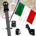 Italy Flag with Pole Kit 6 ft Aluminum No Tangle Pole - Outdoor House