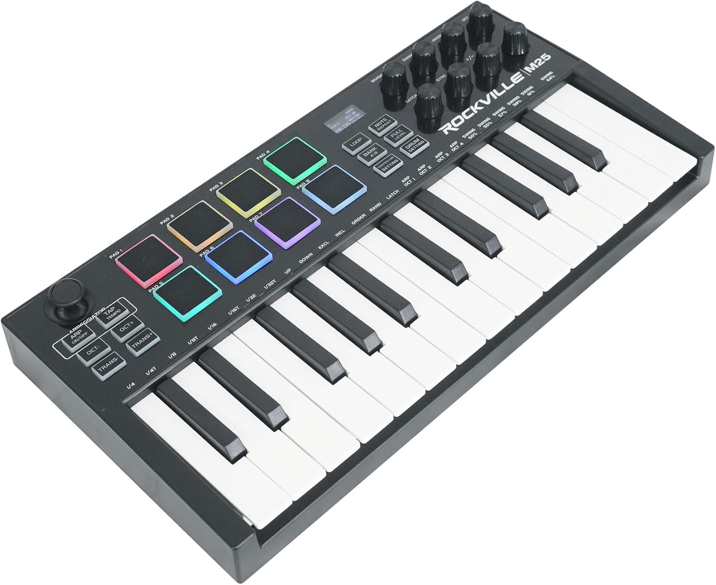 Rockville M25 25 Key USB Wireless MIDI Keyboard Controller