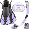 ZEEPORTE Travel Snorkel Set for Adults - Panoramic Mask & Trek Fins