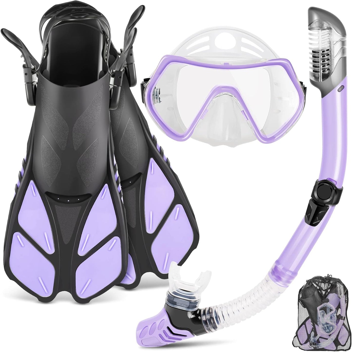 ZEEPORTE Snorkel Set: Panoramic View, Anti-Fog Mask