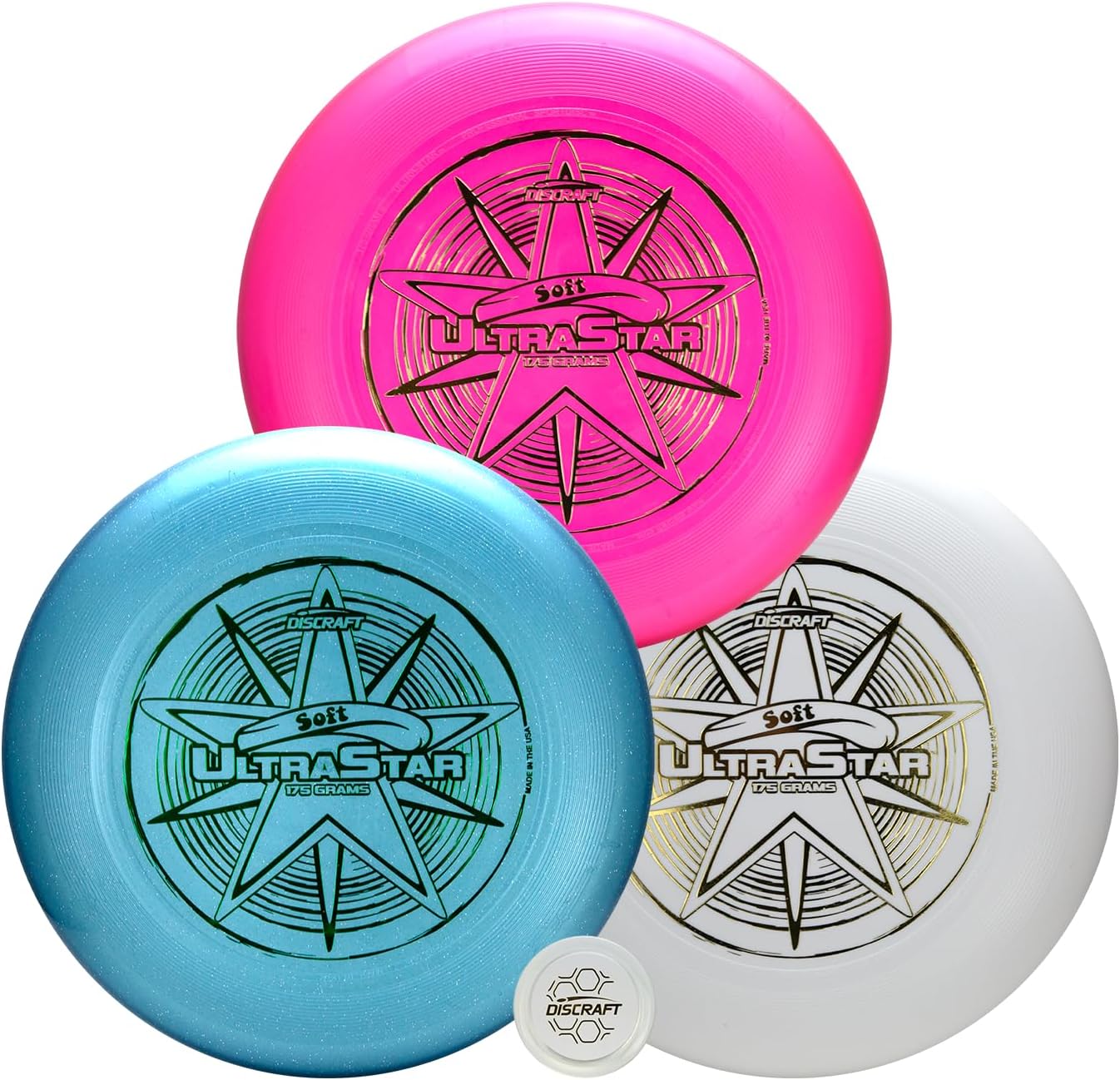 Discraft Soft Ultrastar Ultimate Disc Three Pack - Flexible & Durable - Variety of Colors