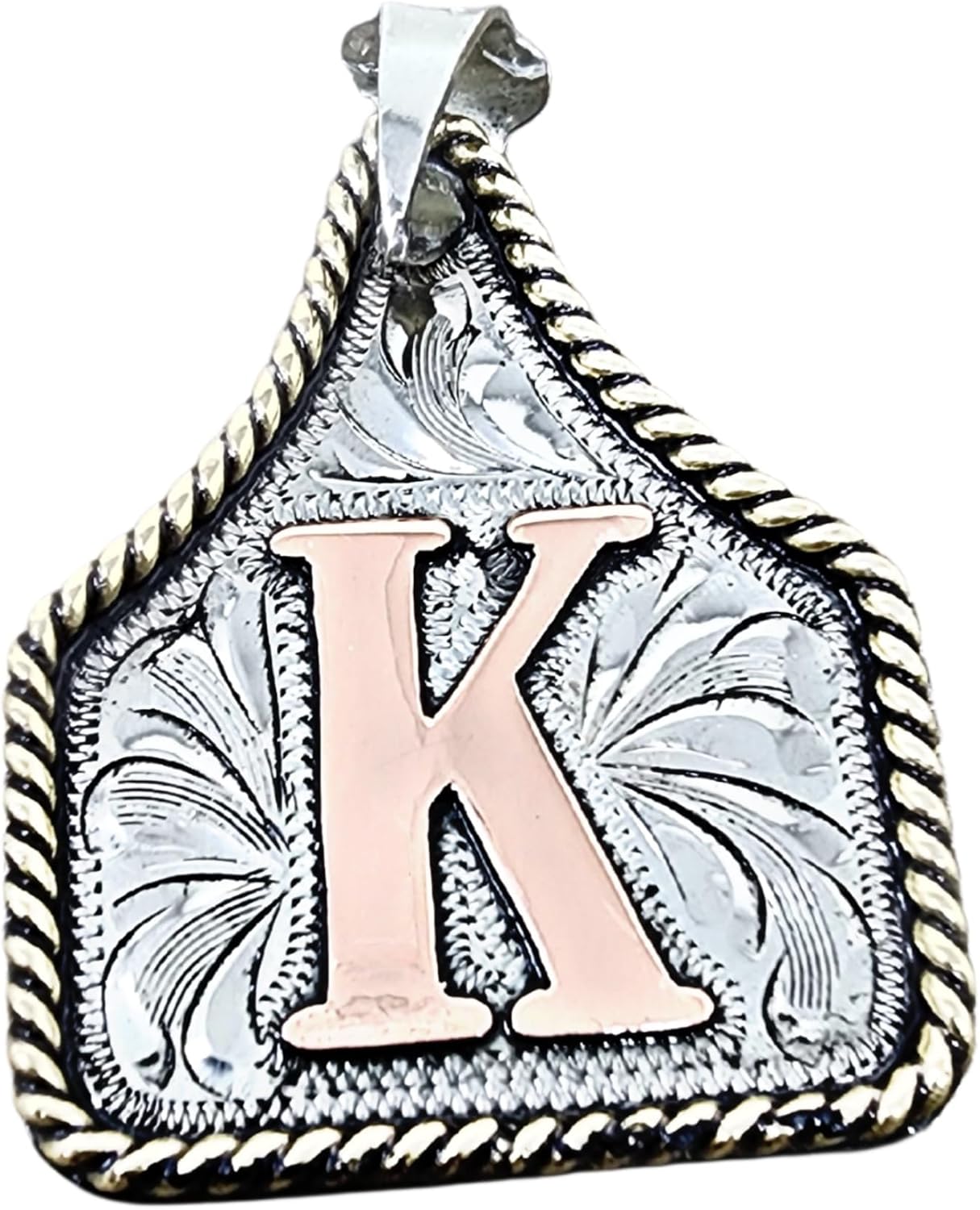 Handmade Cow Tag Copper Initial Necklace for Unique Style