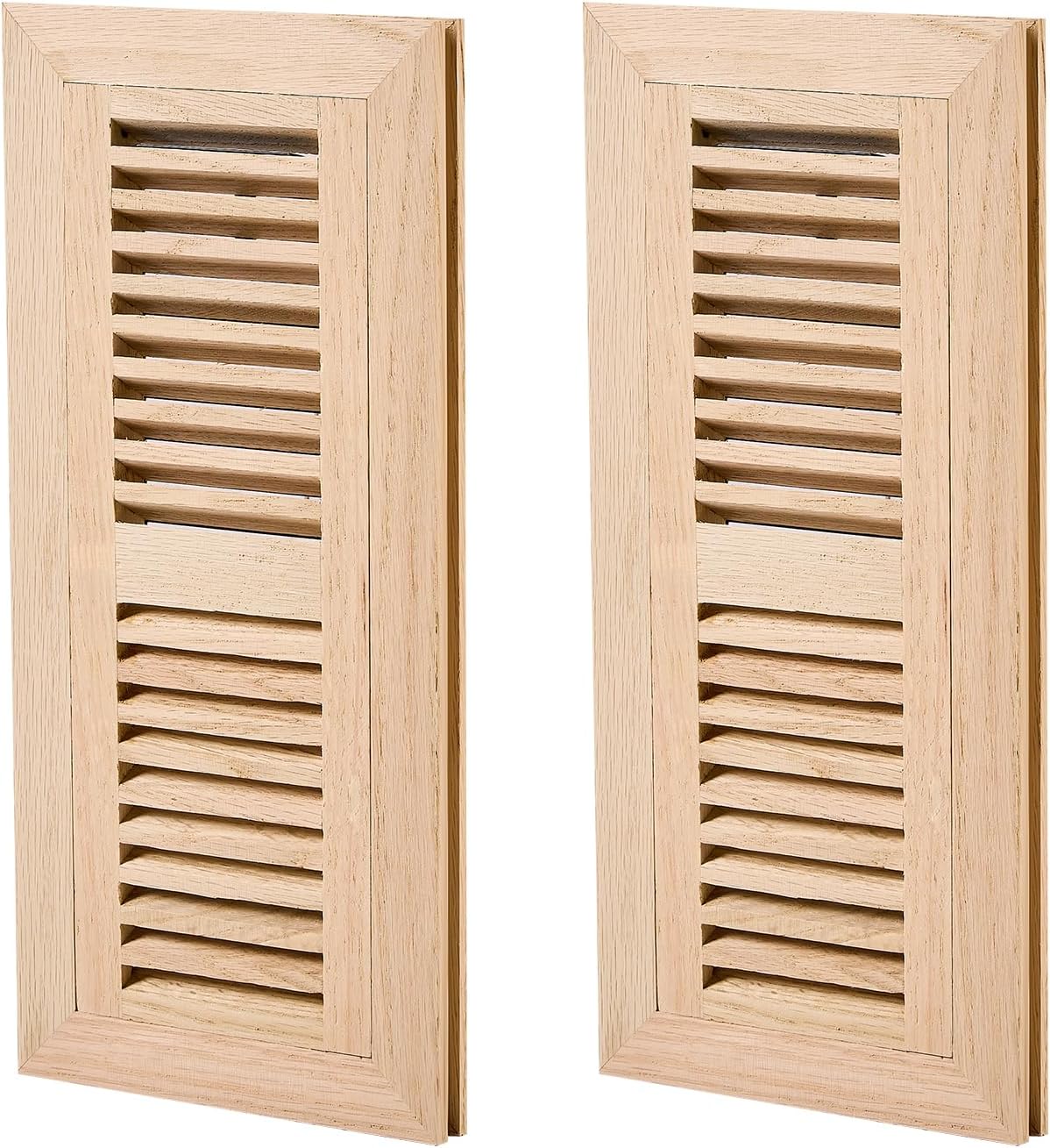 Red Oak Wood Floor Register 4x12 Inch, 2 Pcs Pack, Unfinished