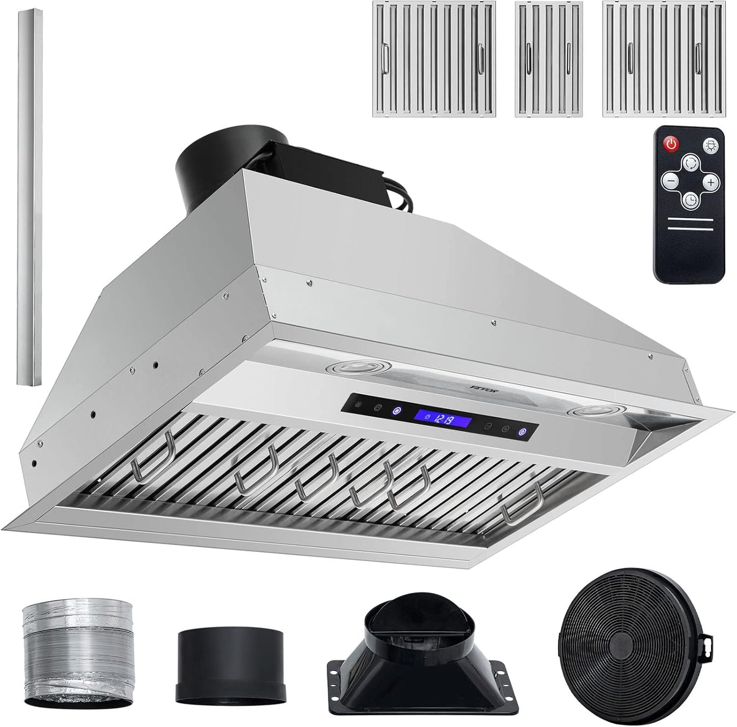 VEVOR 30 Inch Stainless Steel Insert Range Hood with 900CFM Power