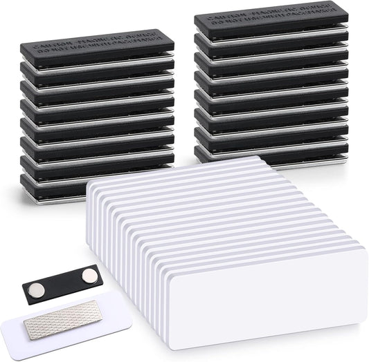Magnetic Name Tags by Chinco - 50 Packs for DIY Badge Holders