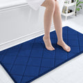 Memory Foam Bath Mat 47x24 Navy - Ultra Soft Diamond Comfort
