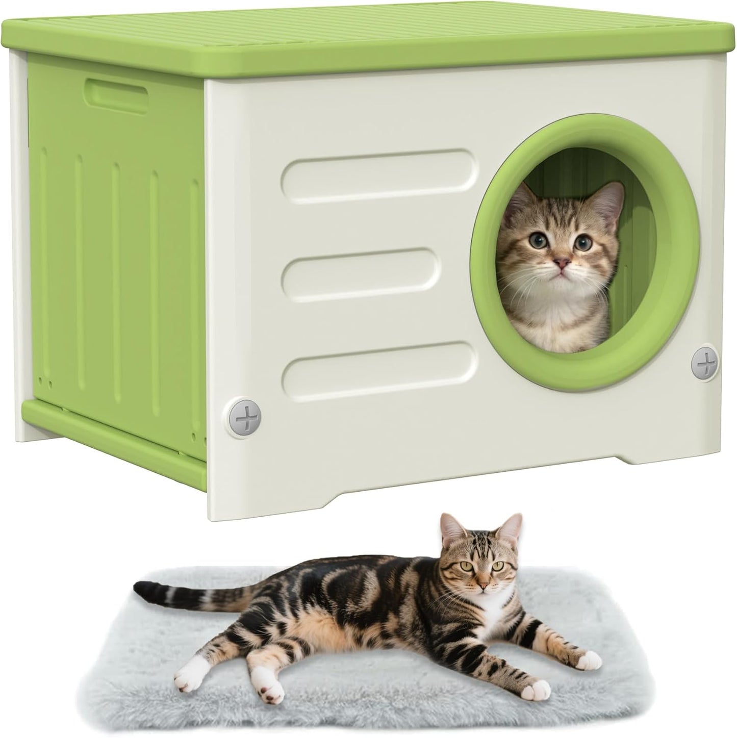 Outdoor Cat House Weatherproof & Insulated for Indoor Use