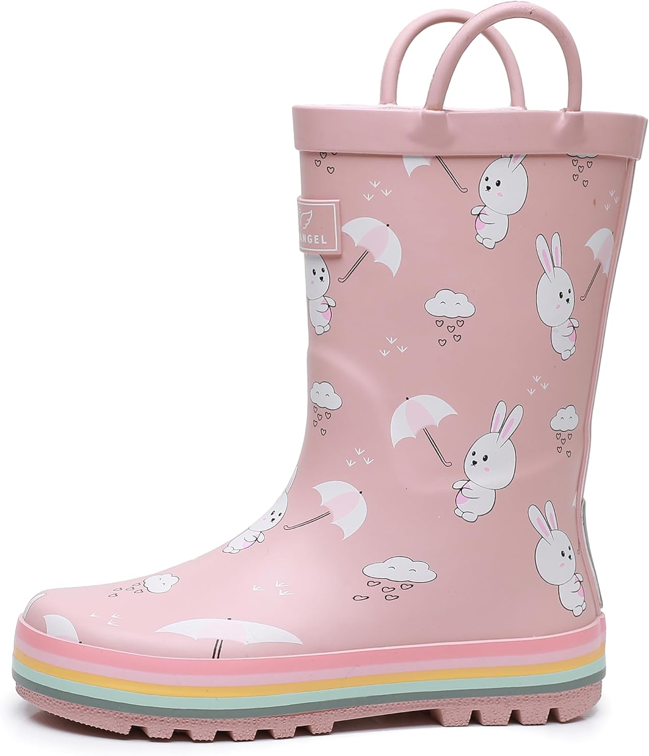 Toddler Rain Boots with Easy-On Handles for Fun Outdoor Play