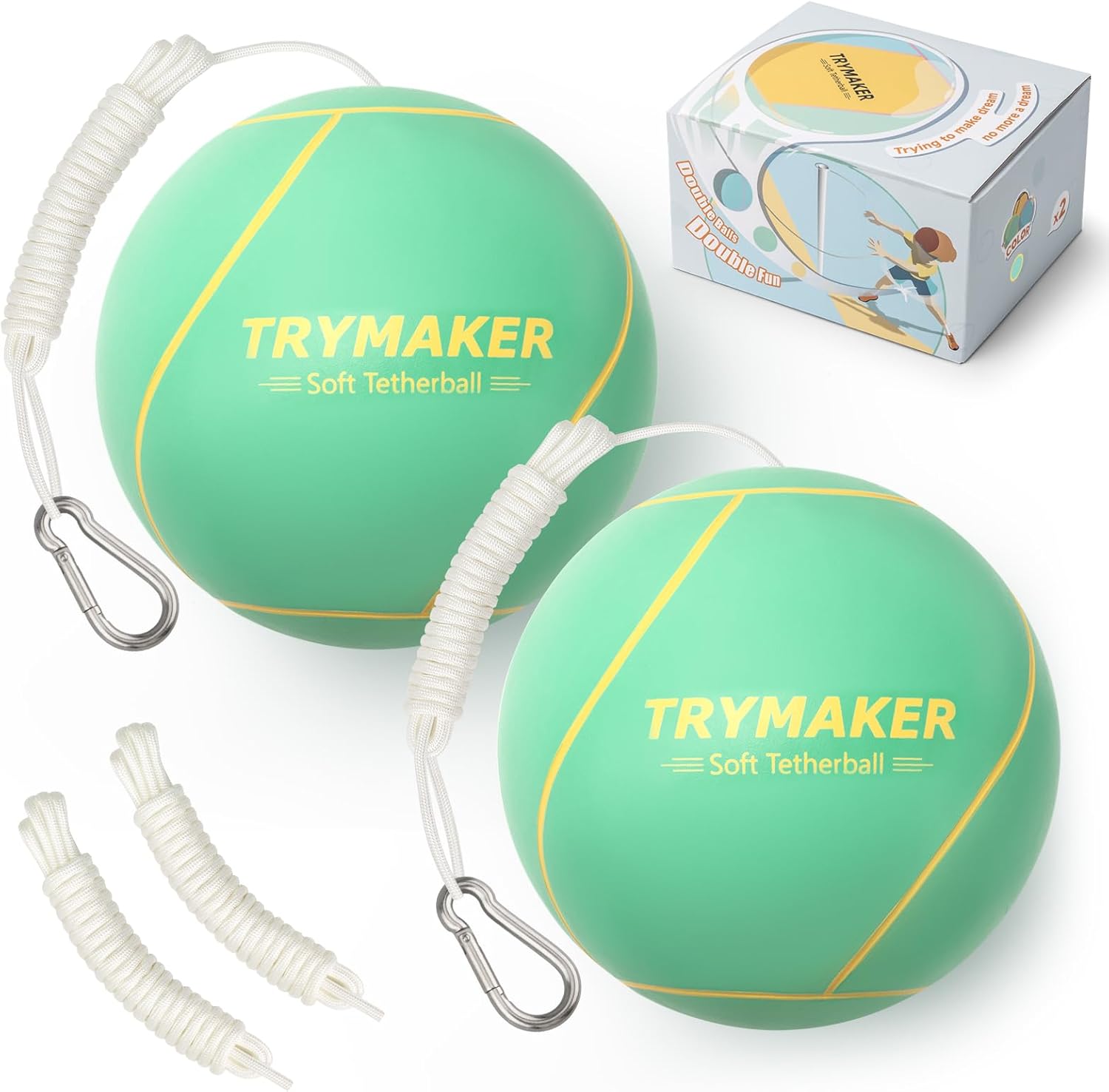 Trymaker Tetherball Set for Kids and Adults - Blue & Green