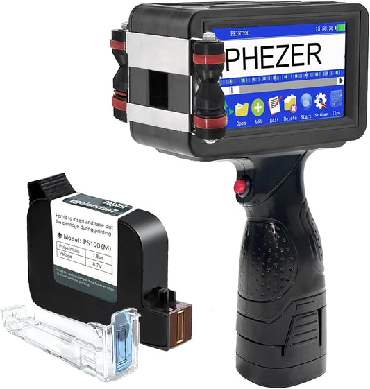 Phezer Upgraded P16 Handheld Inkjet Printer for Quick Printing
