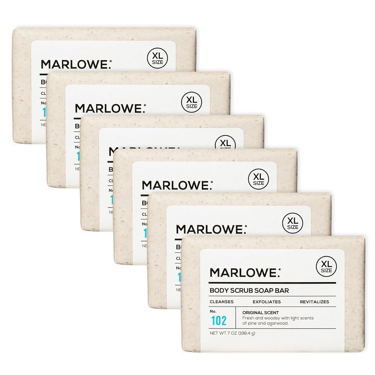 Marlowe No. 102 Body Scrub Soap Bar for Exfoliating Clean Skin