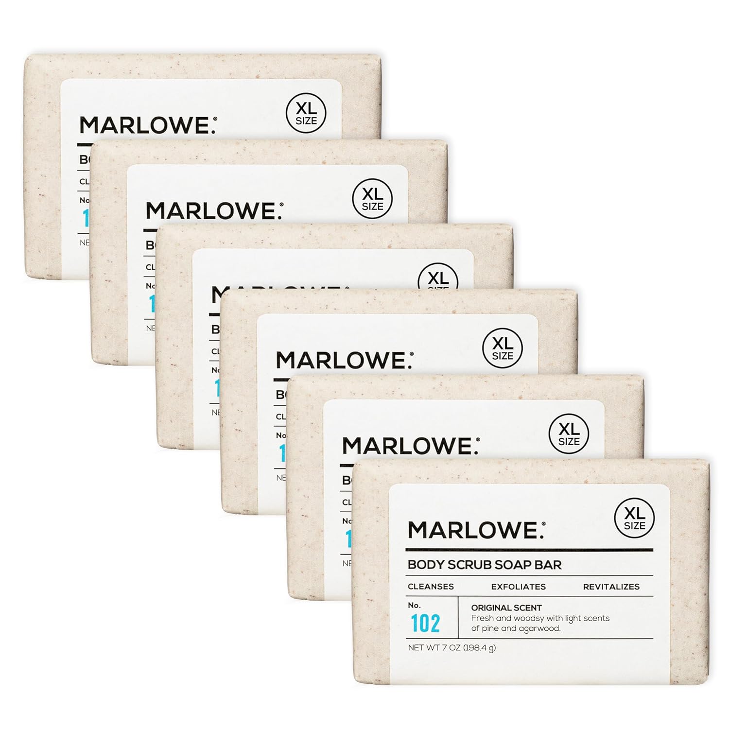 Marlowe No. 102 Body Scrub Soap Bar for Exfoliating Clean Skin