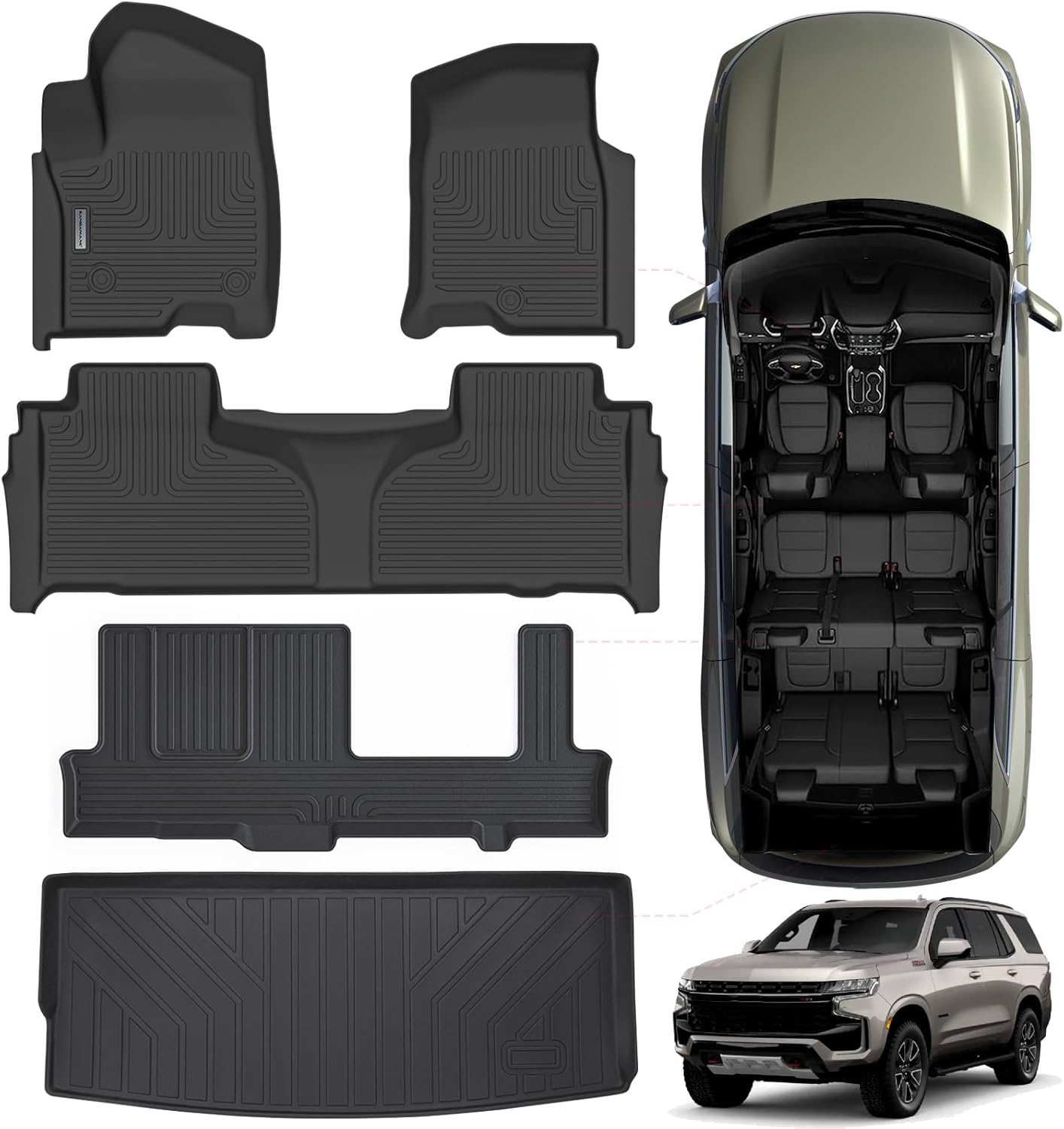 Custom Fit Floor Mats for Chevrolet Tahoe 2021-2025 Models